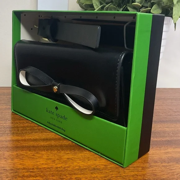 Kate Spade NWT Black Belt Bag with Bow Accent ♠️ - Picture 9 of 10